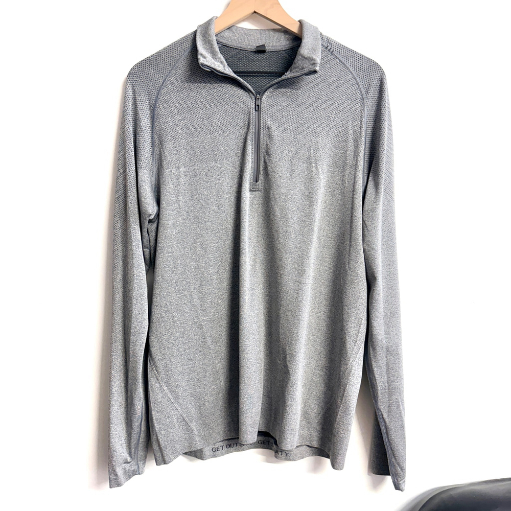 Lululemon Men's Gray Metal Vent Tech Half Zip Long Sleeve Tee Large